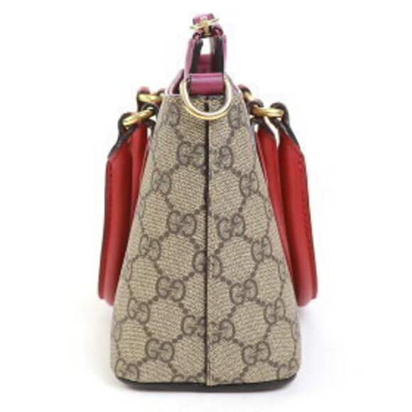 Gucci GG Supreme Tote Bag Shoulder Top Handle Pink Red BLOOMS - Picture 4 of 15